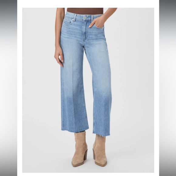 PAIGE Light Blue Flare Anessa Jeans - Picture 1 of 8